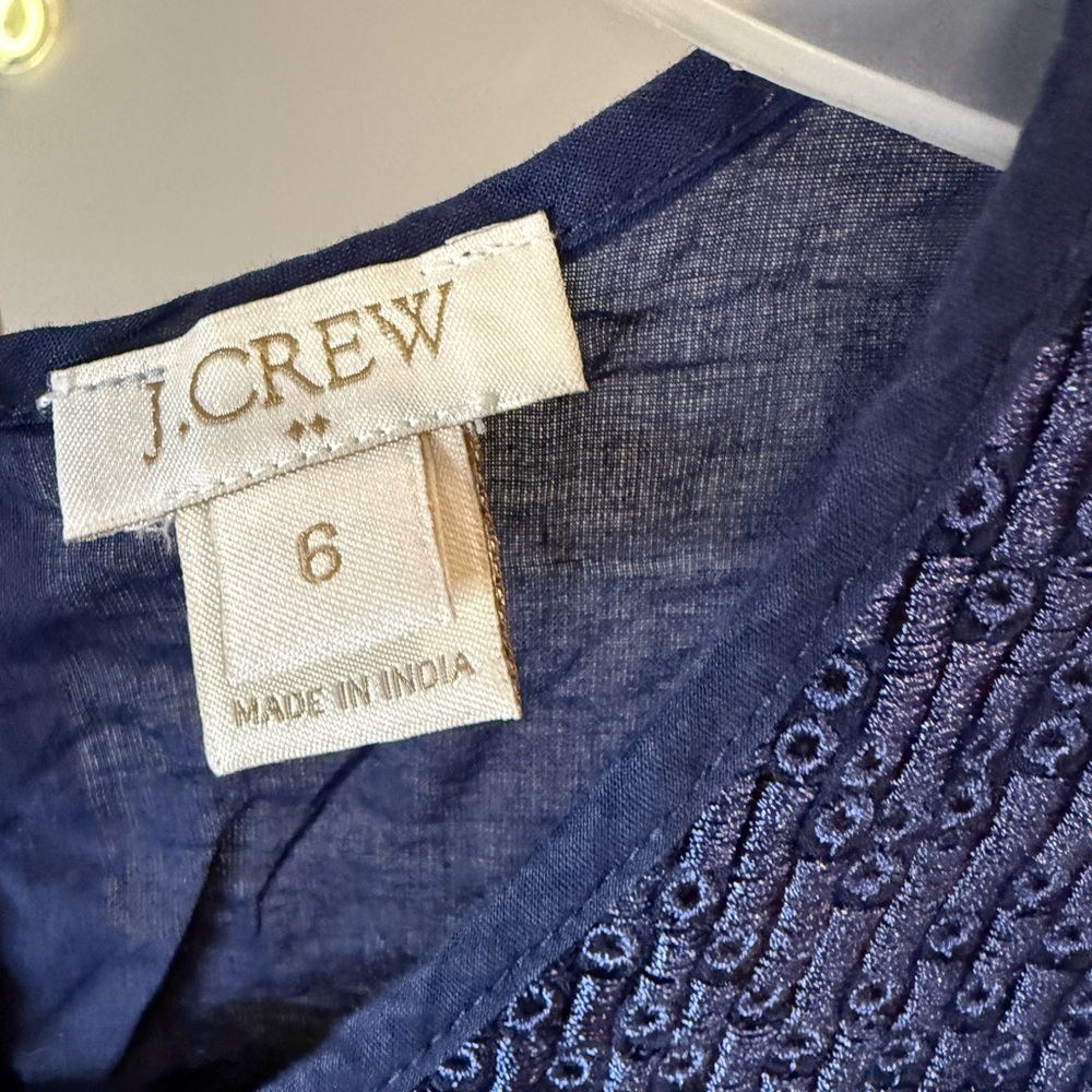 J. Crew Blue Smocked Blouse - Picture 4 of 8